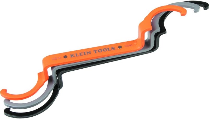 Klein Tools طقم مفاتيح قفل الأنابيب 50900R، لتشديد وفك الأقفال في المساحات الضيقة، 1/2، 3/4 و1 إنش، انحناءات مائلة، 3 قطع - Image 1